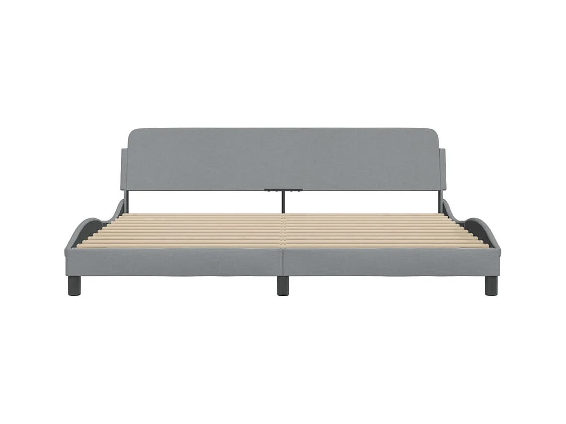 Struttura letto senza materasso tessuto grigio chiaro 200x200 cm