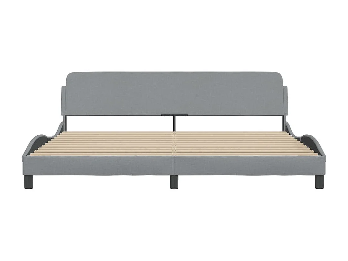 Cadre de lit sans matelas gris clair 200x200 cm tissu
