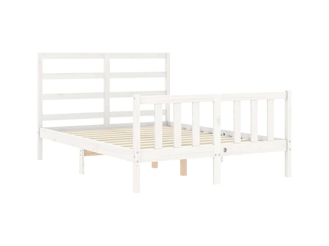 Cadre de lit sans matelas blanc 120x200 cm bois de pin massif