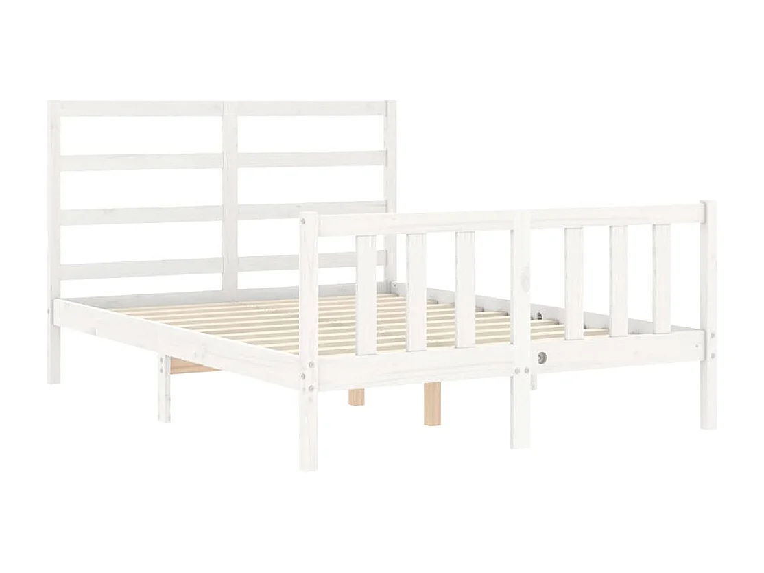 Cadre de lit sans matelas blanc 120x200 cm bois de pin massif