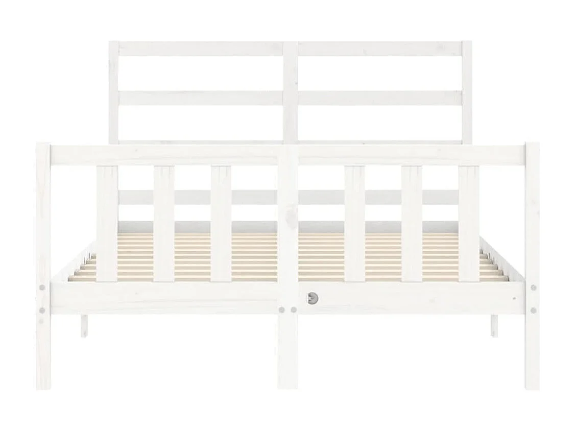 Cadre de lit sans matelas blanc 120x200 cm bois de pin massif