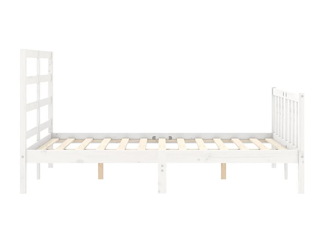 Cadre de lit sans matelas blanc 120x200 cm bois de pin massif