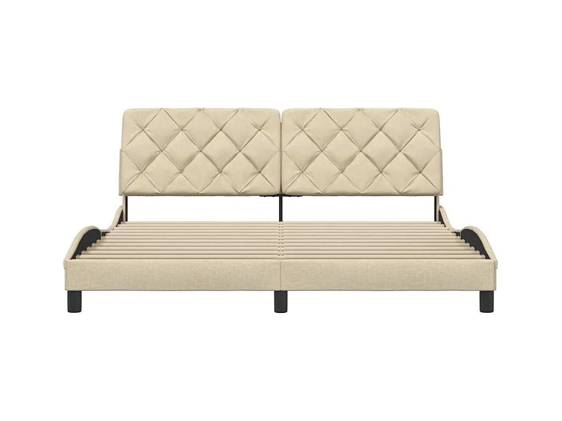 Bettgestell ohne Matratze creme 180x200 cm Stoff