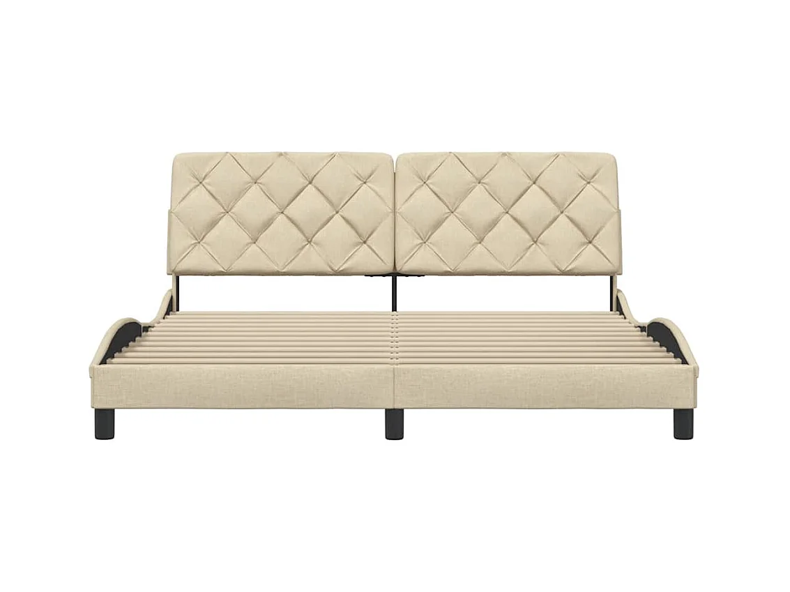 Bettgestell ohne Matratze creme 180x200 cm Stoff