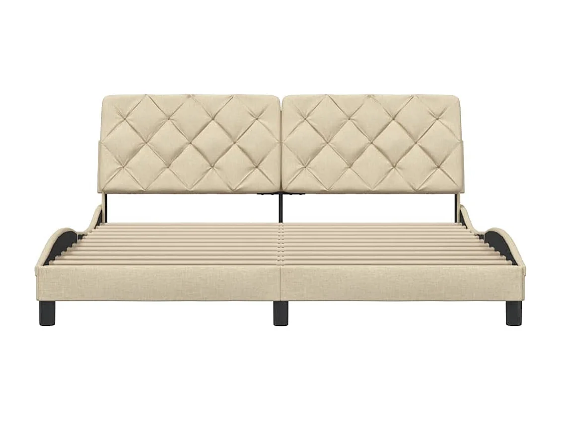 Bettgestell ohne Matratze creme 180x200 cm Stoff