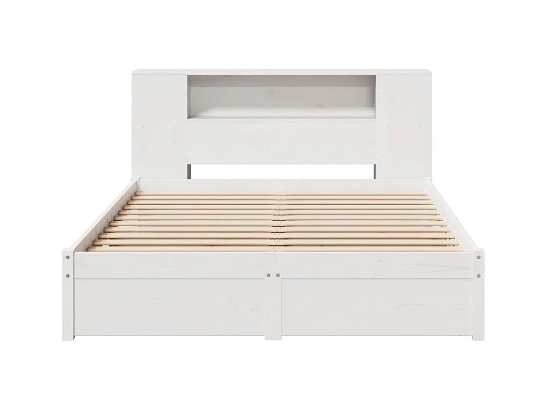 Wit boekenkastbed zonder matras 120x200 cm massief grenenhout