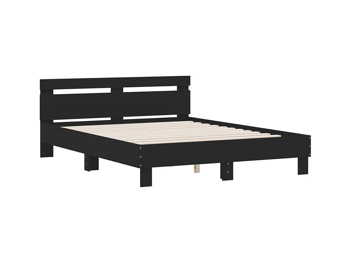 Cadre de lit sans matelas noir 140x190 cm
