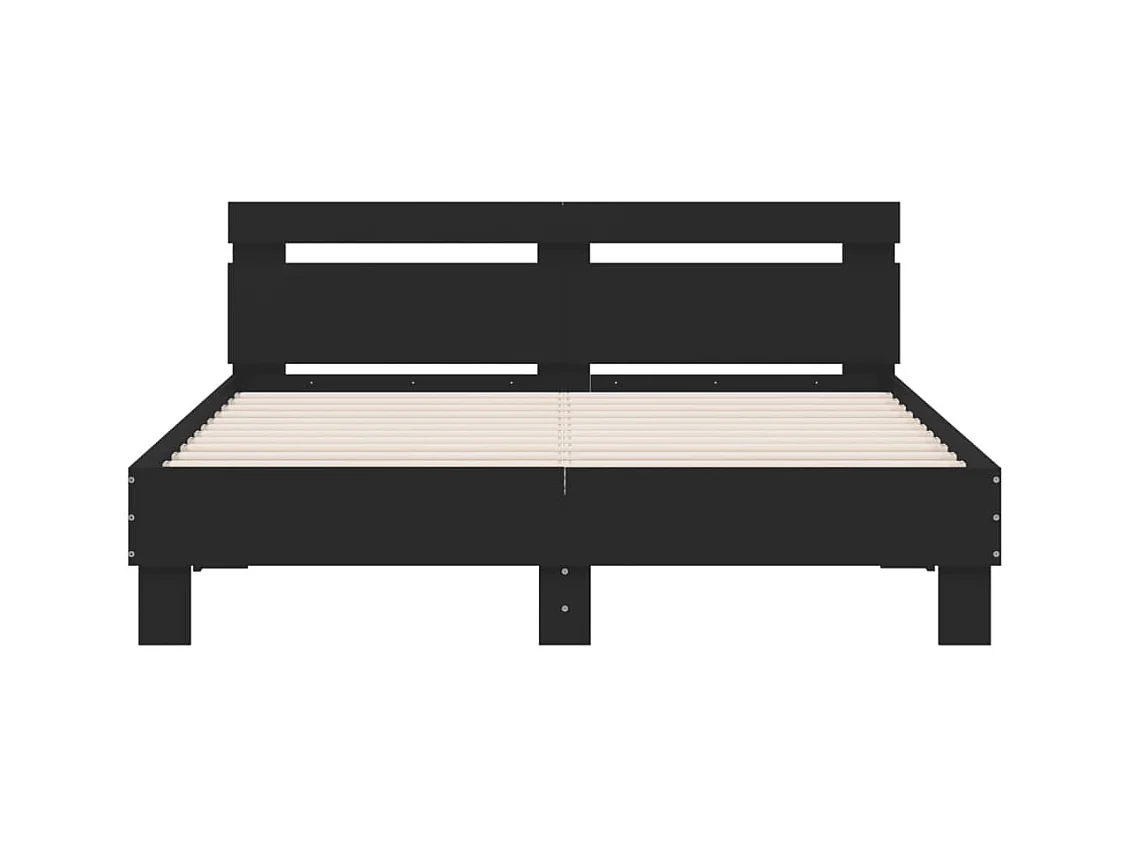 Cadre de lit sans matelas noir 140x190 cm