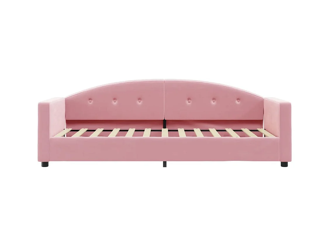 Cama de día con colchón rosa de terciopelo 80x200 cm