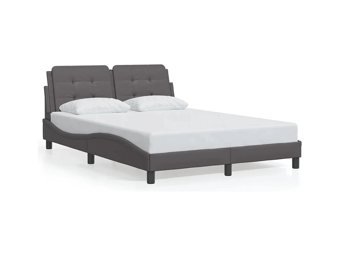 Cadre de lit sans matelas gris 140x190 cm similicuir