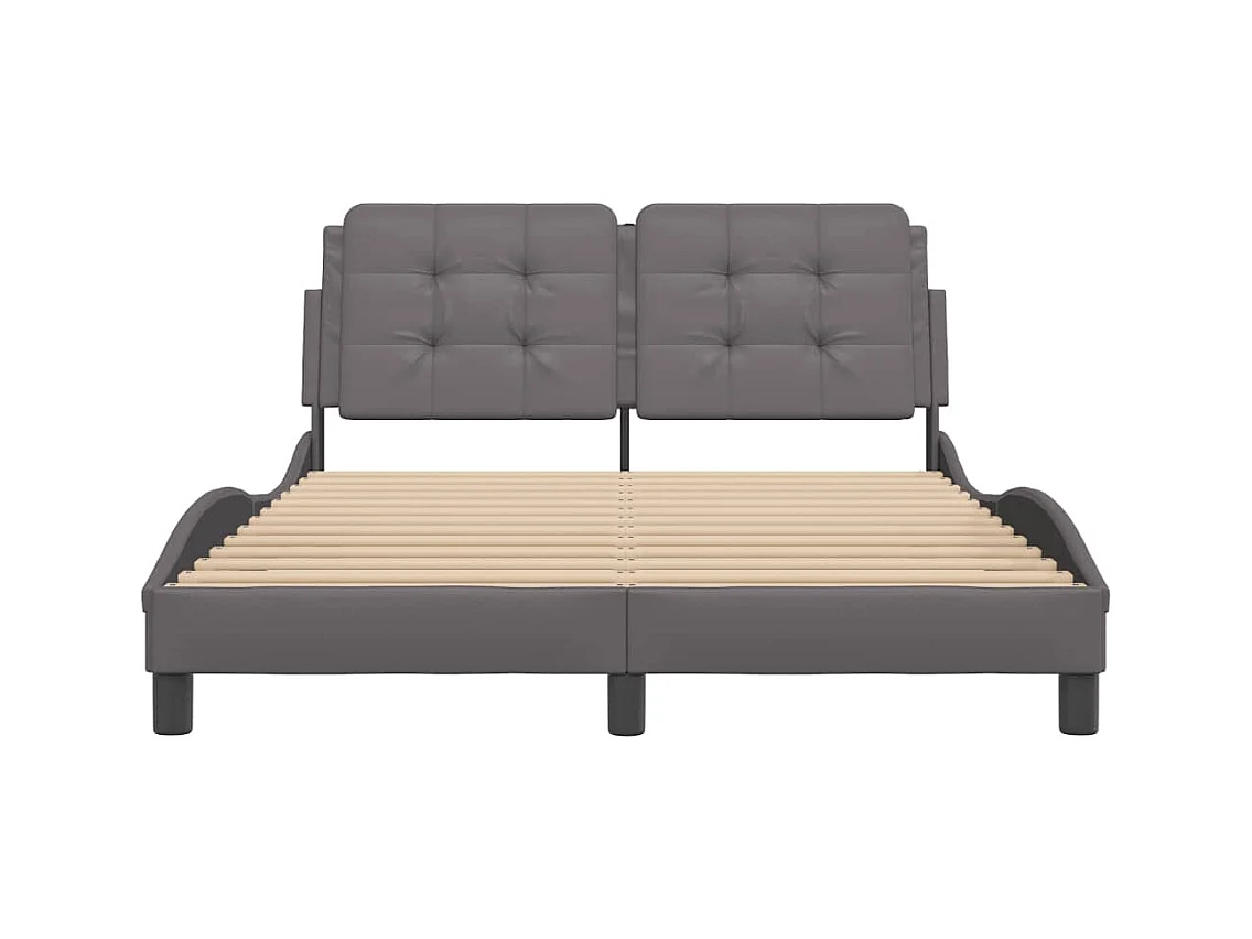 Cadre de lit sans matelas gris 140x190 cm similicuir