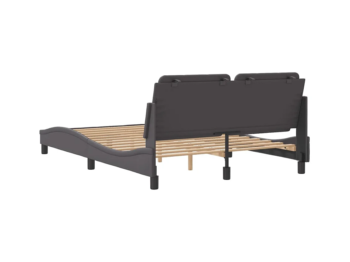 Cadre de lit sans matelas gris 140x190 cm similicuir