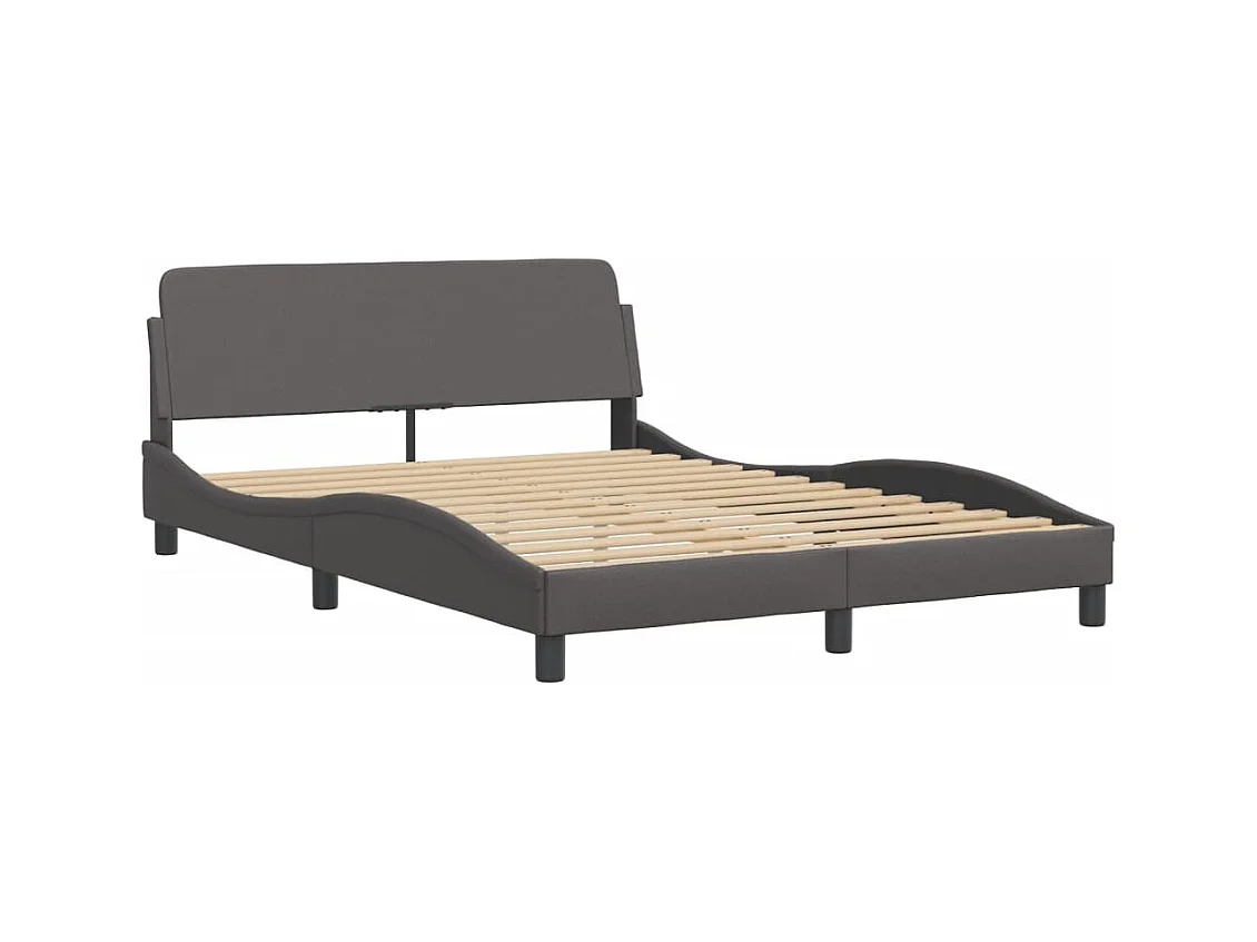 Cadre de lit sans matelas gris 140x190 cm similicuir