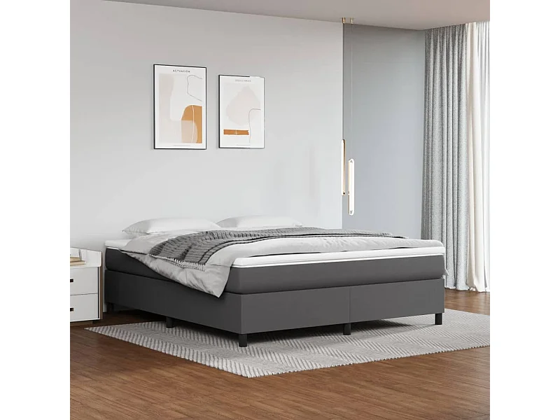 Bedframe zonder matras grijs 180x200 cm kunstleer