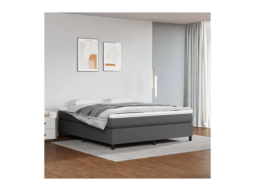 Bedframe zonder matras grijs 180x200 cm kunstleer