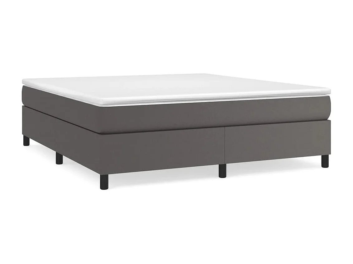 Cadre de lit sans matelas gris 180x200 cm similicuir