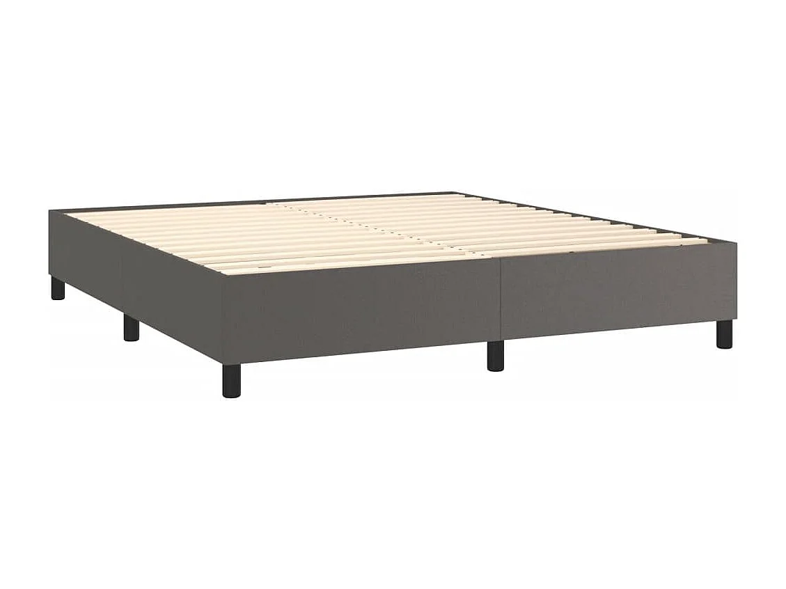 Cadre de lit sans matelas gris 180x200 cm similicuir