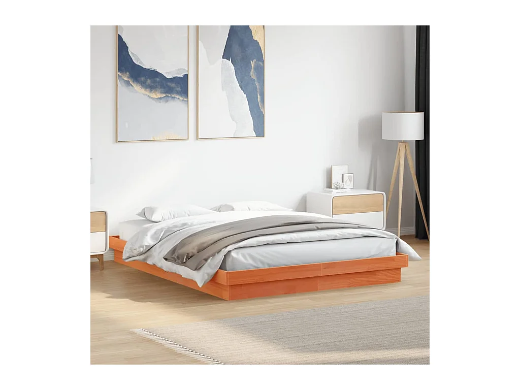 LED bedframe zonder matras 160x200 cm massief hout