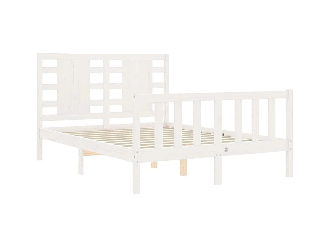 Bettgestell ohne Matratze weiß 120x200 cm Kiefer Massivholz