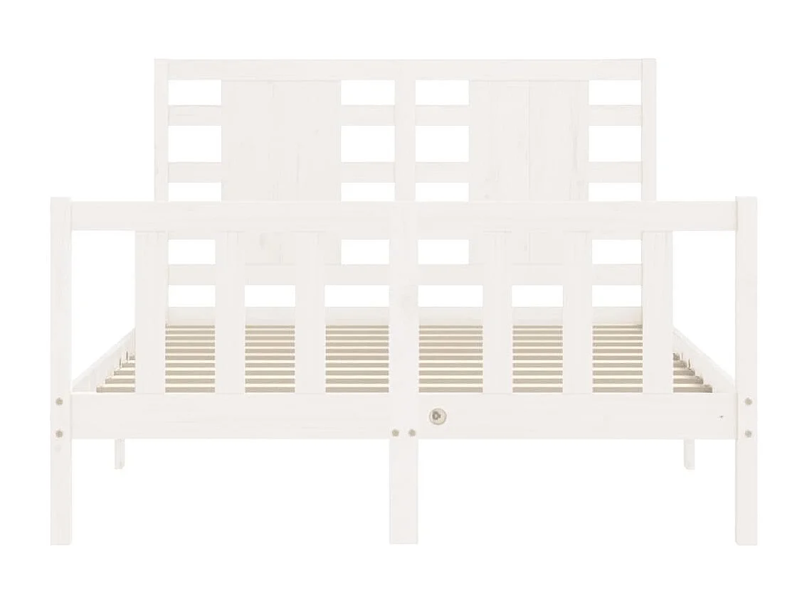 Cadre de lit sans matelas blanc 120x200 cm bois de pin massif
