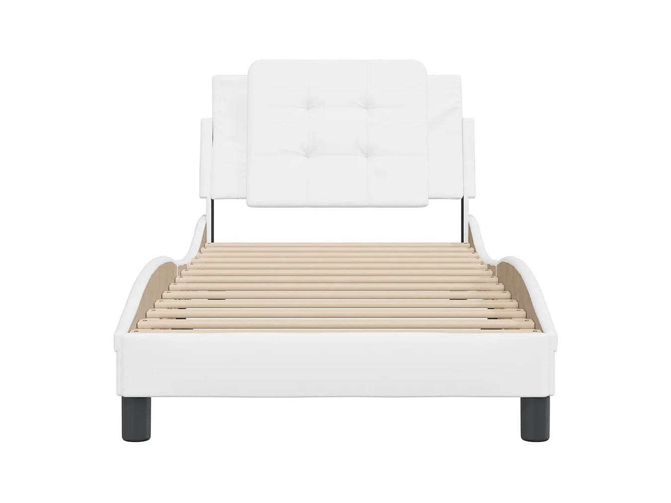 Cadre de lit sans matelas blanc 90x200 cm similicuir