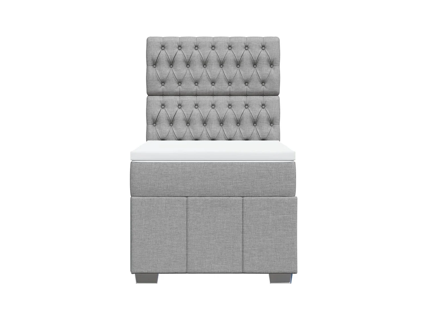 Rete a doghe e materasso Tessuto grigio chiaro 90x190 cm