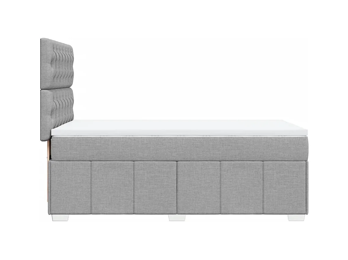 Rete a doghe e materasso Tessuto grigio chiaro 90x190 cm