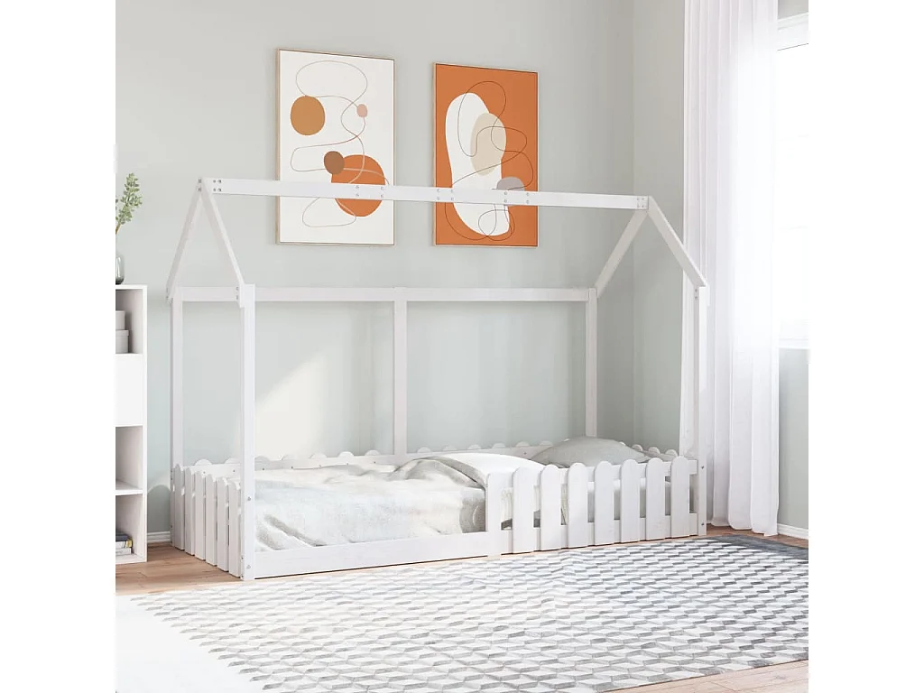 Kinderbettgestell Hausform ohne Matratze 80x200 cm