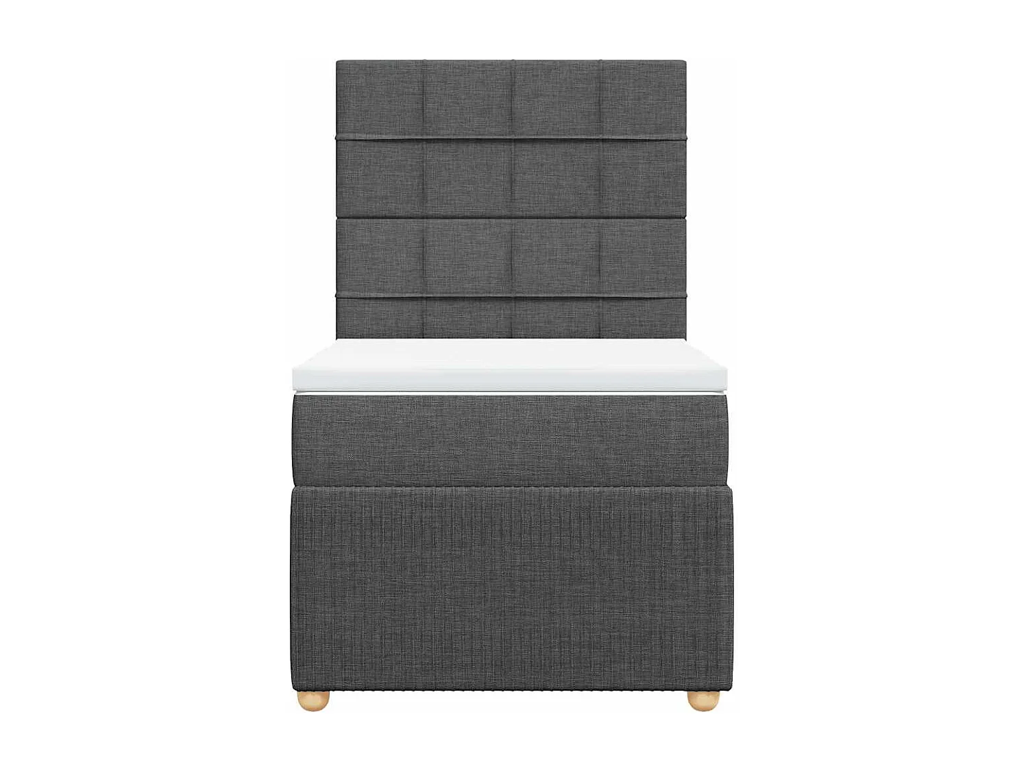 Rete a doghe e materasso Tessuto grigio scuro 90x190 cm