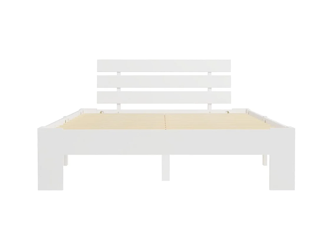 Estructura de cama sin colchón blanca 140x200 cm madera maciza de pino
