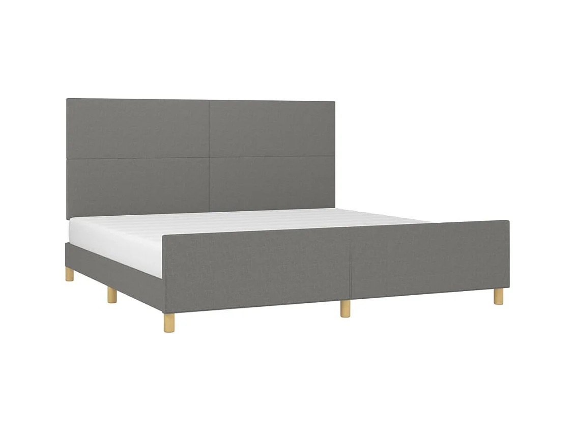 Struttura letto senza materasso tessuto grigio scuro 200x200 cm