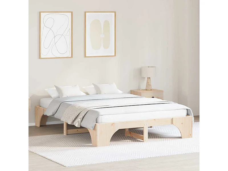 Estructura de cama de pino macizo 160 x 200 cm Madera de pino macizo