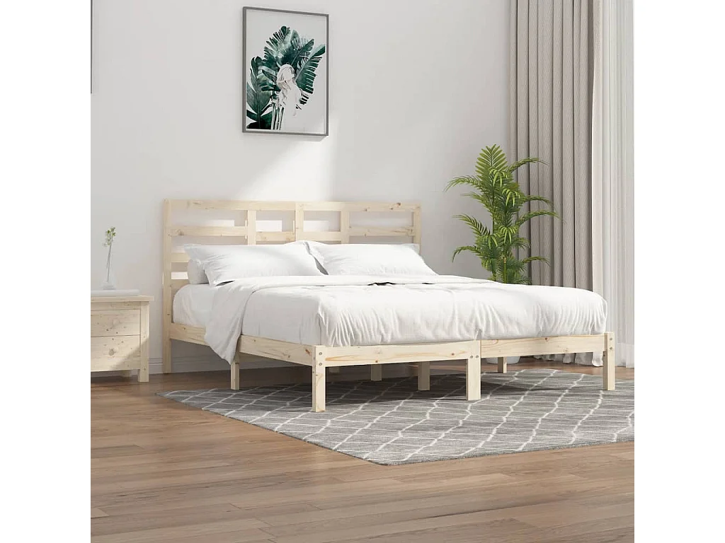 Cadre de lit sans matelas bois massif 200x200 cm