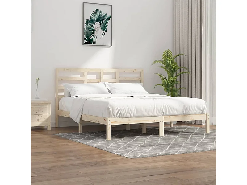 Struttura letto senza materasso in legno massello 200x200 cm