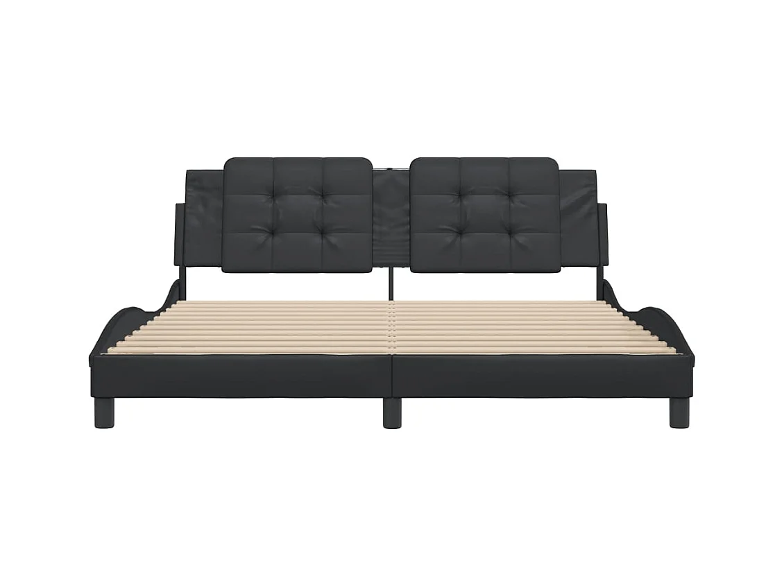 Bedframe zonder matras zwart 180x200 cm kunstleer