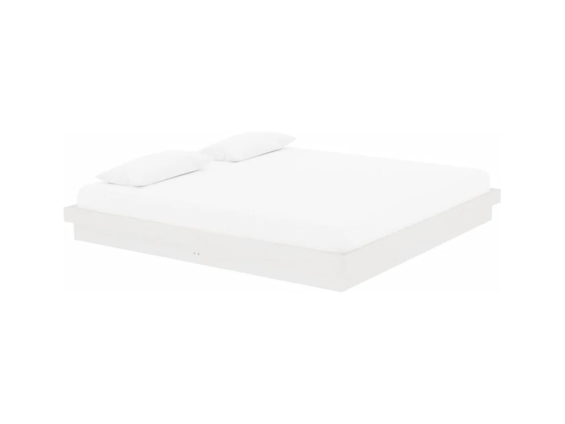 Struttura letto senza materasso in legno massello bianco 200x200 cm