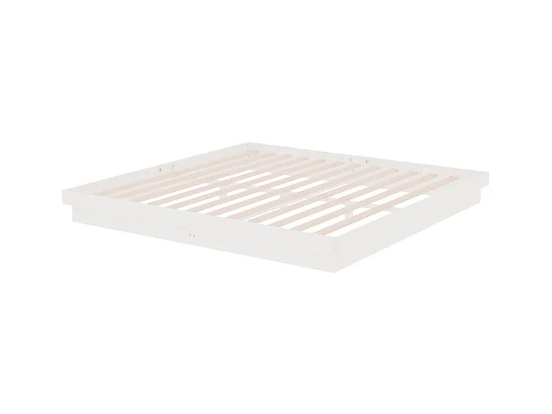 Struttura letto senza materasso in legno massello bianco 200x200 cm