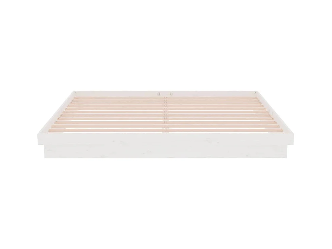 Struttura letto senza materasso in legno massello bianco 200x200 cm