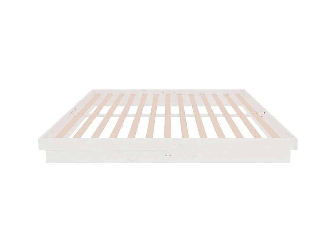 Struttura letto senza materasso in legno massello bianco 200x200 cm