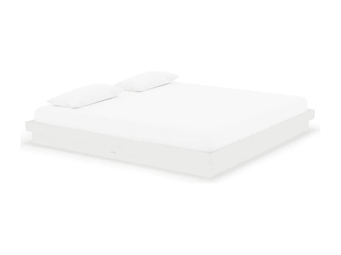 Cadre de lit sans matelas blanc bois massif 200x200 cm