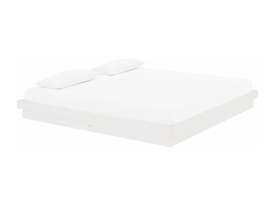Cadre de lit sans matelas blanc bois massif 200x200 cm