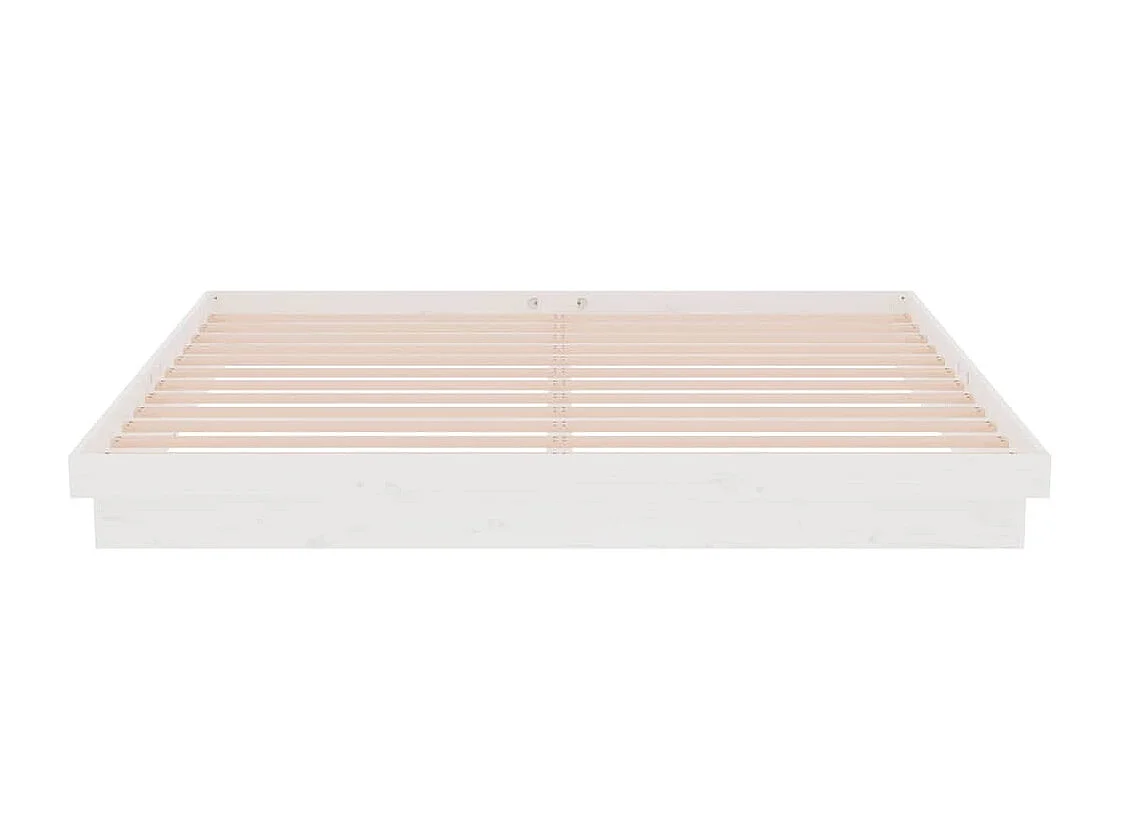Cadre de lit sans matelas blanc bois massif 200x200 cm