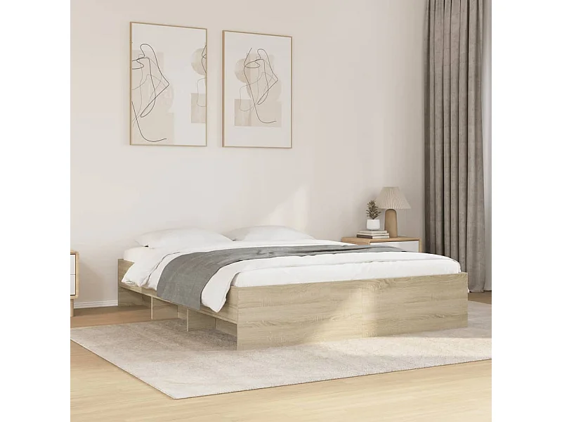 Cadre de lit sans matelas chêne sonoma 150x200 cm