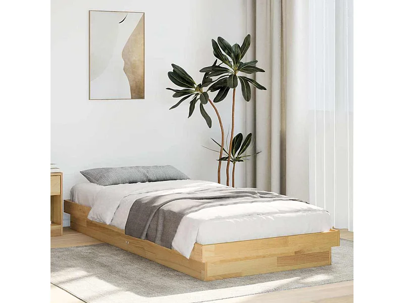 Cadre de lit sans matelas 90x190 cm bois massif de chêne