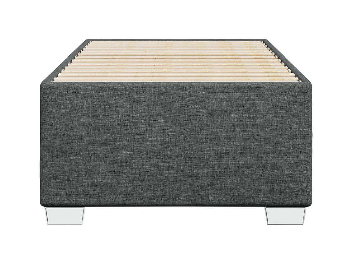 Cadre de lit sans matelas gris foncé 100x200 cm tissu