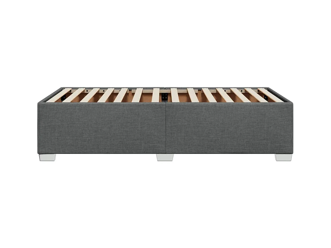 Cadre de lit sans matelas gris foncé 100x200 cm tissu