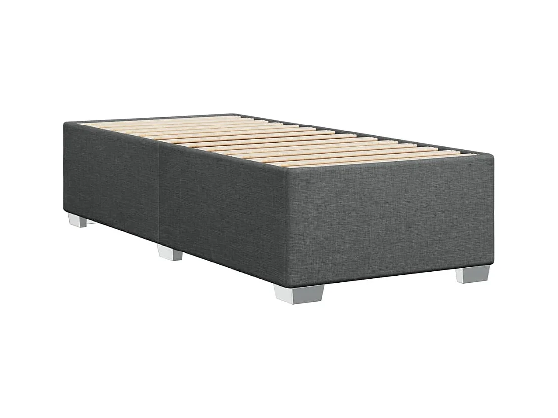 Cadre de lit sans matelas gris foncé 100x200 cm tissu