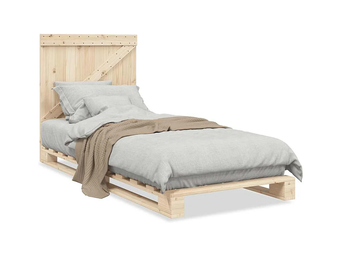 Estructura de cama sin colchón con cabecero 90x200 cm