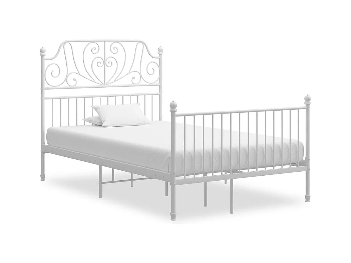 Estructura de cama sin colchón de metal blanco 120x200 cm