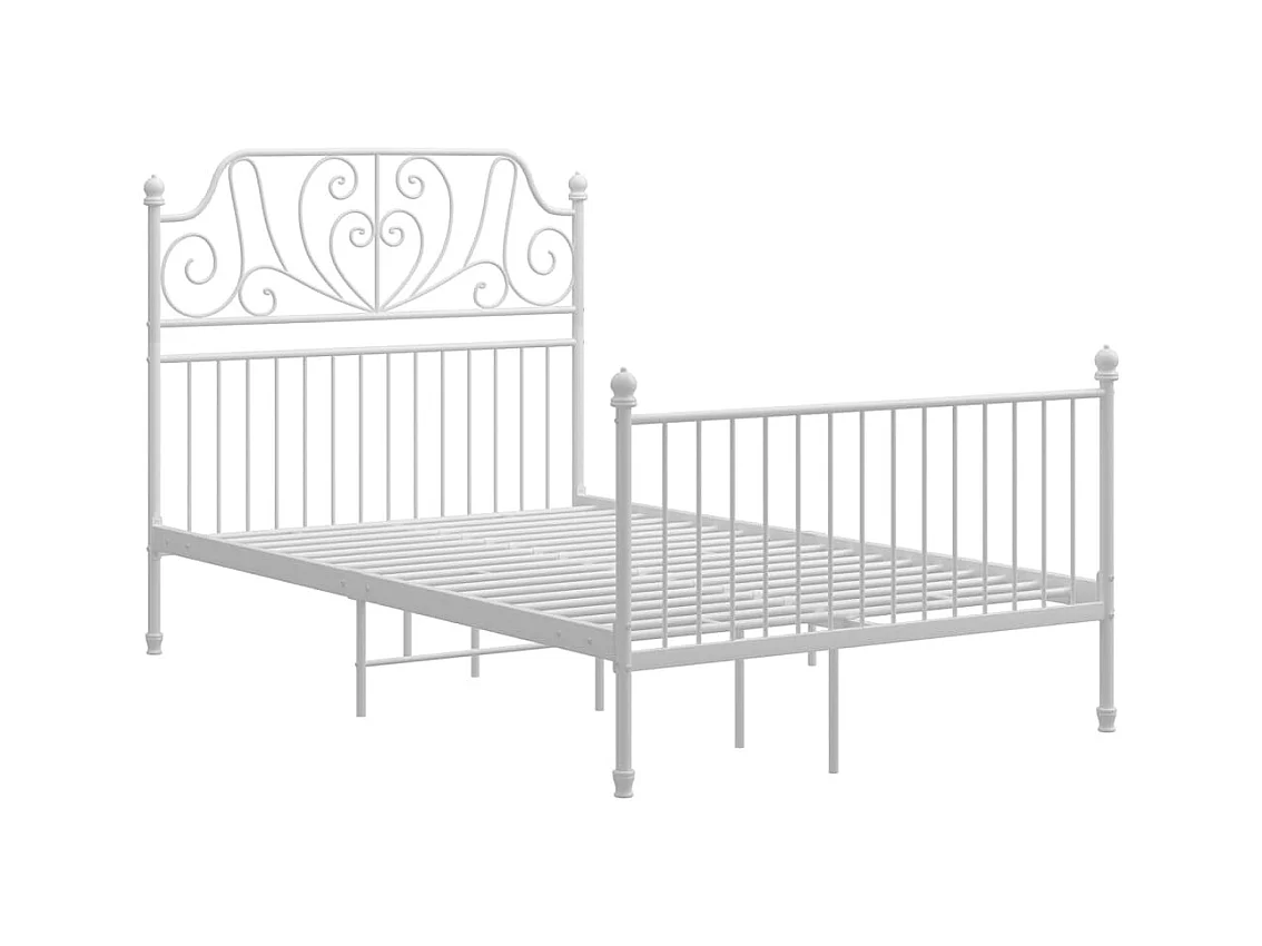 Estructura de cama sin colchón de metal blanco 120x200 cm